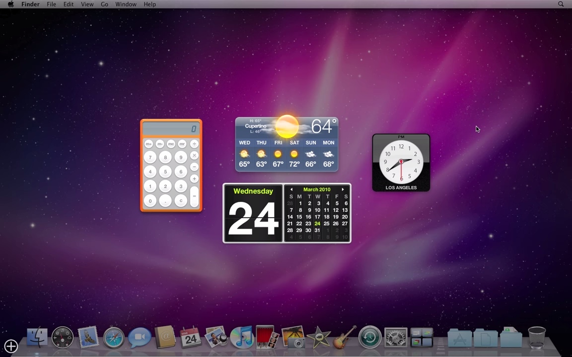 Mac OS X 10.6 Snow Leopard Dashboard Feature (2009)